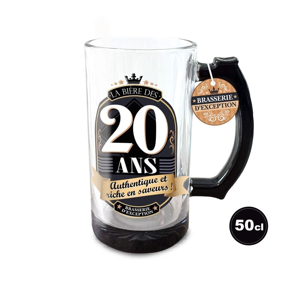 Chope à bière d'anniversaire 50 cl, 18 ans à retraite — vue 2