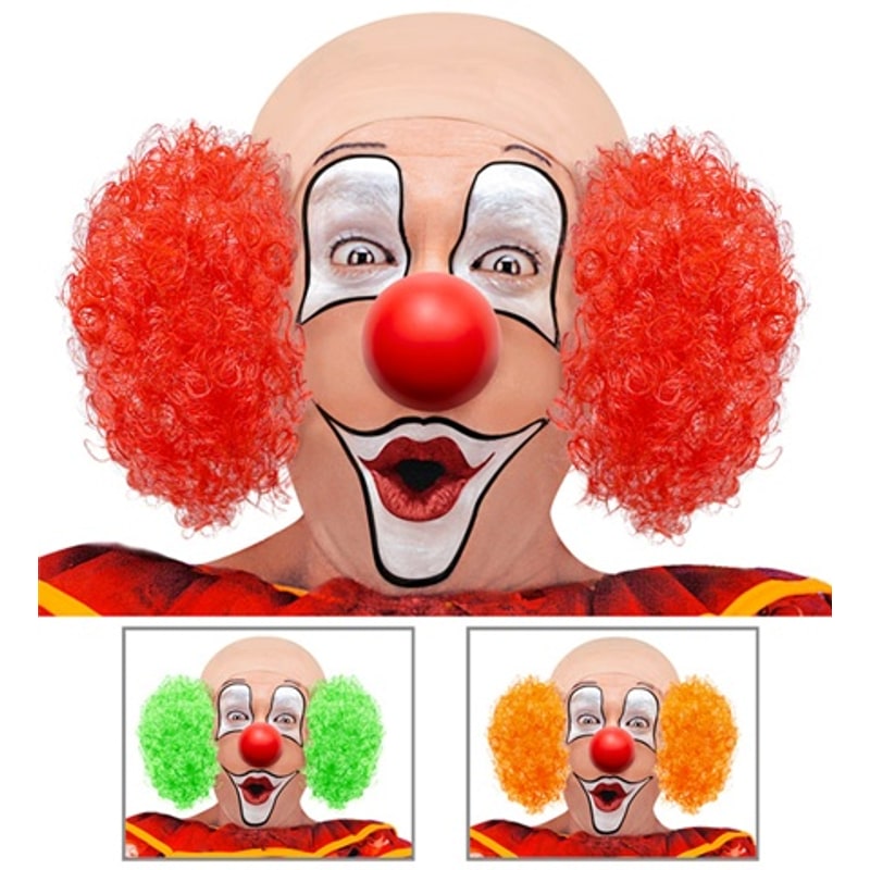Coiffe de clown chauve à cheveux frisés