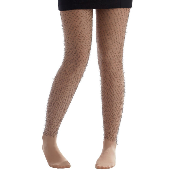 Collant couleur peau avec poils