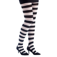 Collant rayé noir et blanc