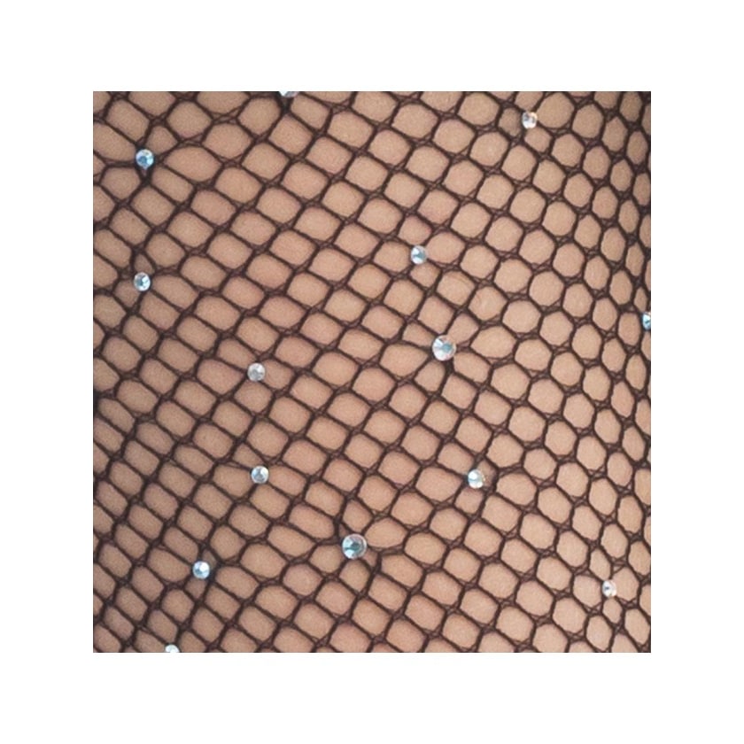 Collant résille noir à strass — vue 4