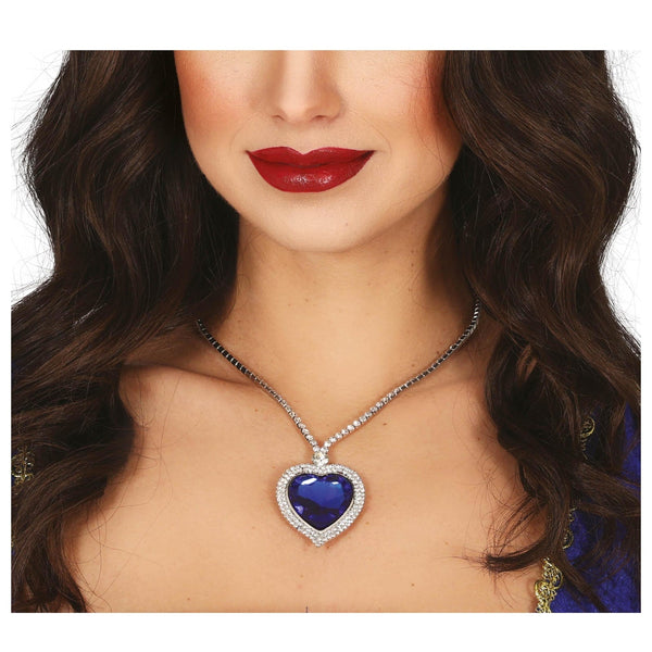 Collier cœur bleu