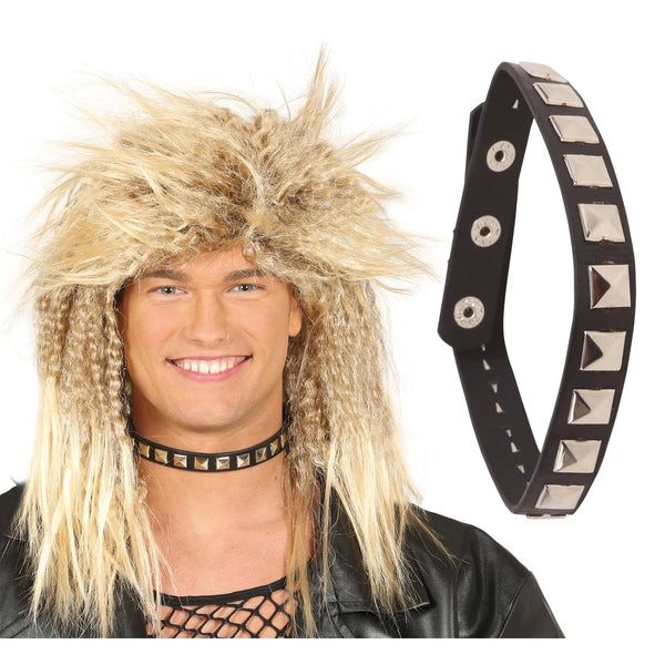 Collier punk clouté noir