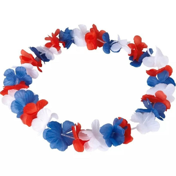 Collier tricolore façon hawaïen, 60 cm