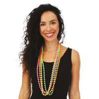 Colliers de perles fluo, lot de 4