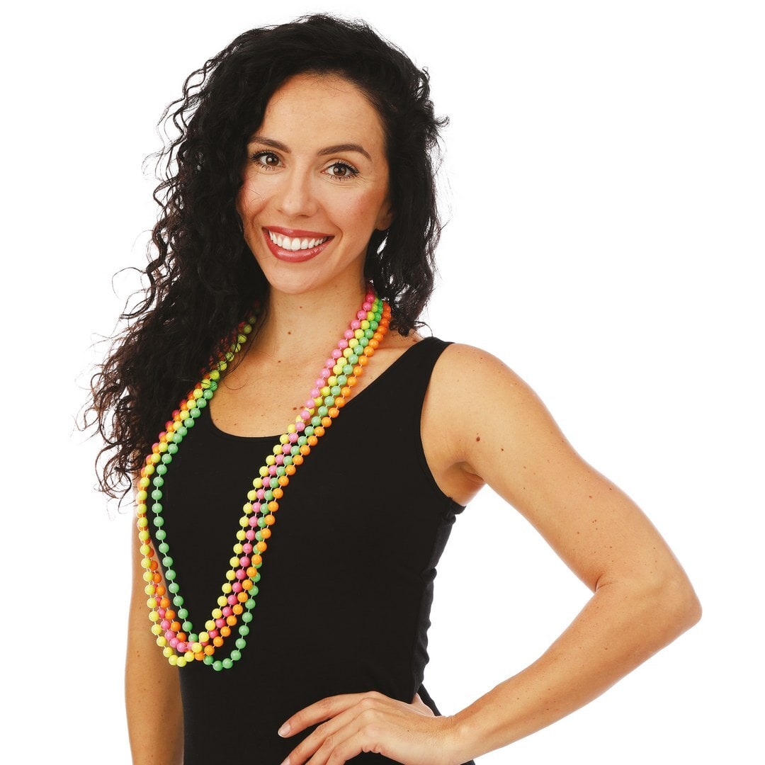 Colliers de perles fluo, lot de 4 — vue 2