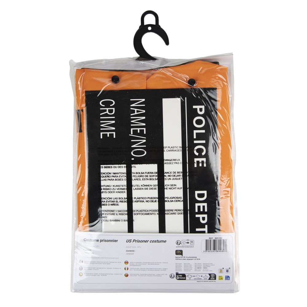 Combinaison de prisonnier orange, adulte — vue 6
