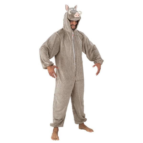 Combinaison de sanglier en peluche, adulte