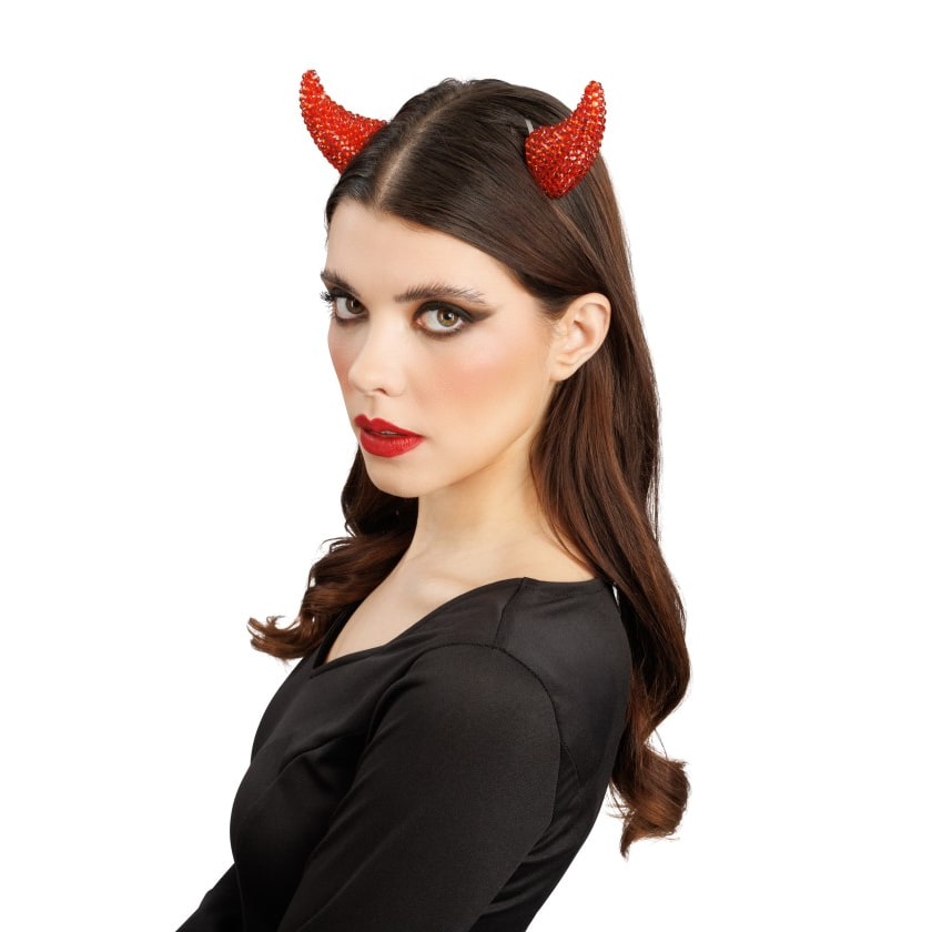 Cornes de diable à strass, à pince — vue 2