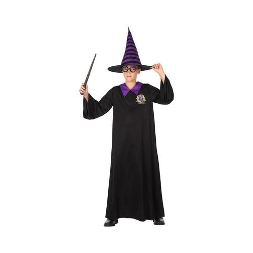 Costume d'apprenti magicien à robe noire, enfant