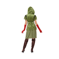 Costume d'archère à capuche verte, femme — vue 2