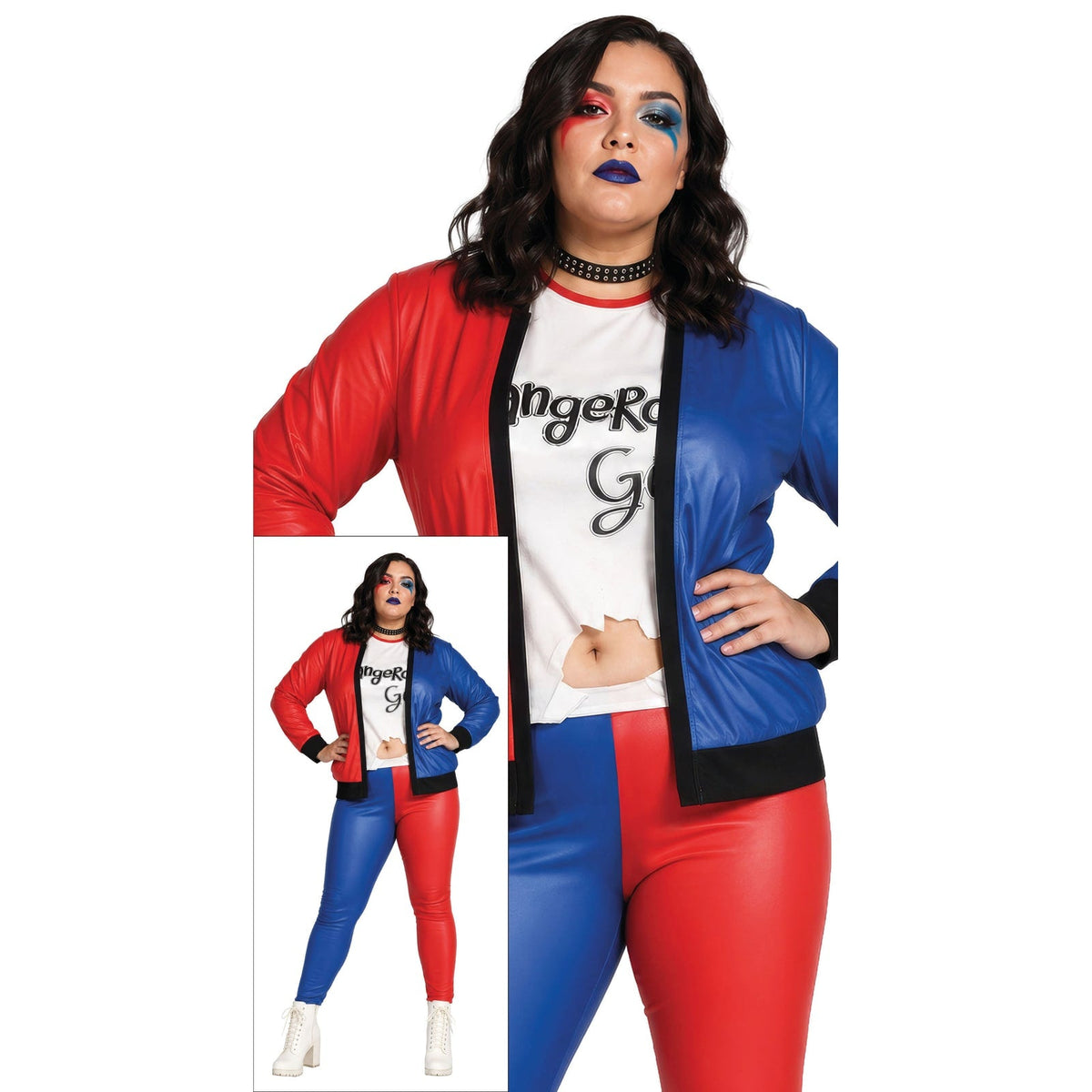Costume d'arlequine rebelle, adulte — vue 2
