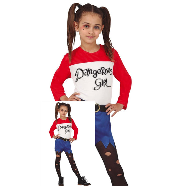 Costume d'arlequine rebelle en short, fille