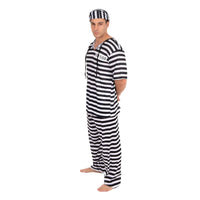 Costume de bagnard rayé noir et blanc, adulte — vue 2