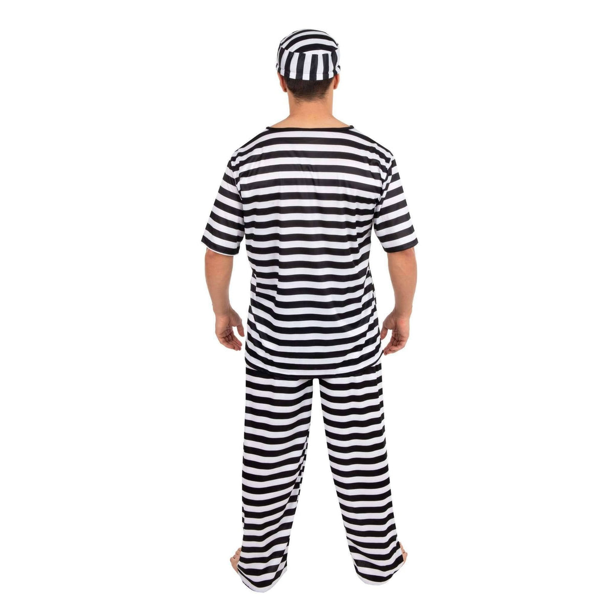 Costume de bagnard rayé noir et blanc, adulte — vue 3