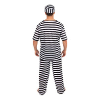 Costume de bagnard rayé noir et blanc, adulte — vue 3