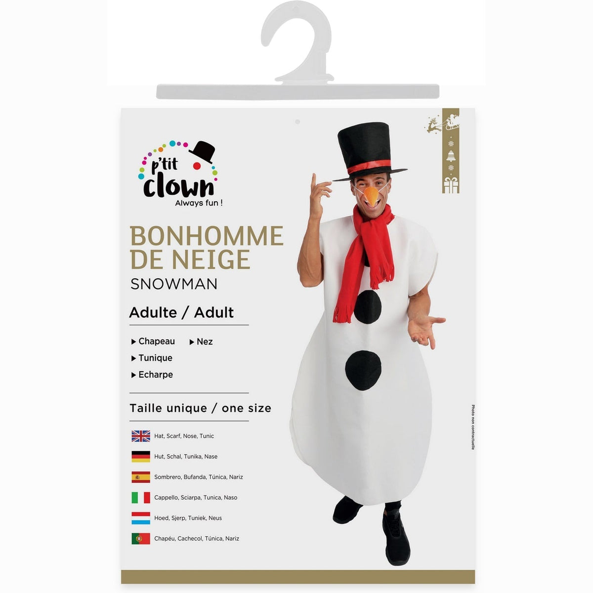 Costume de bonhomme de neige, adulte — vue 4