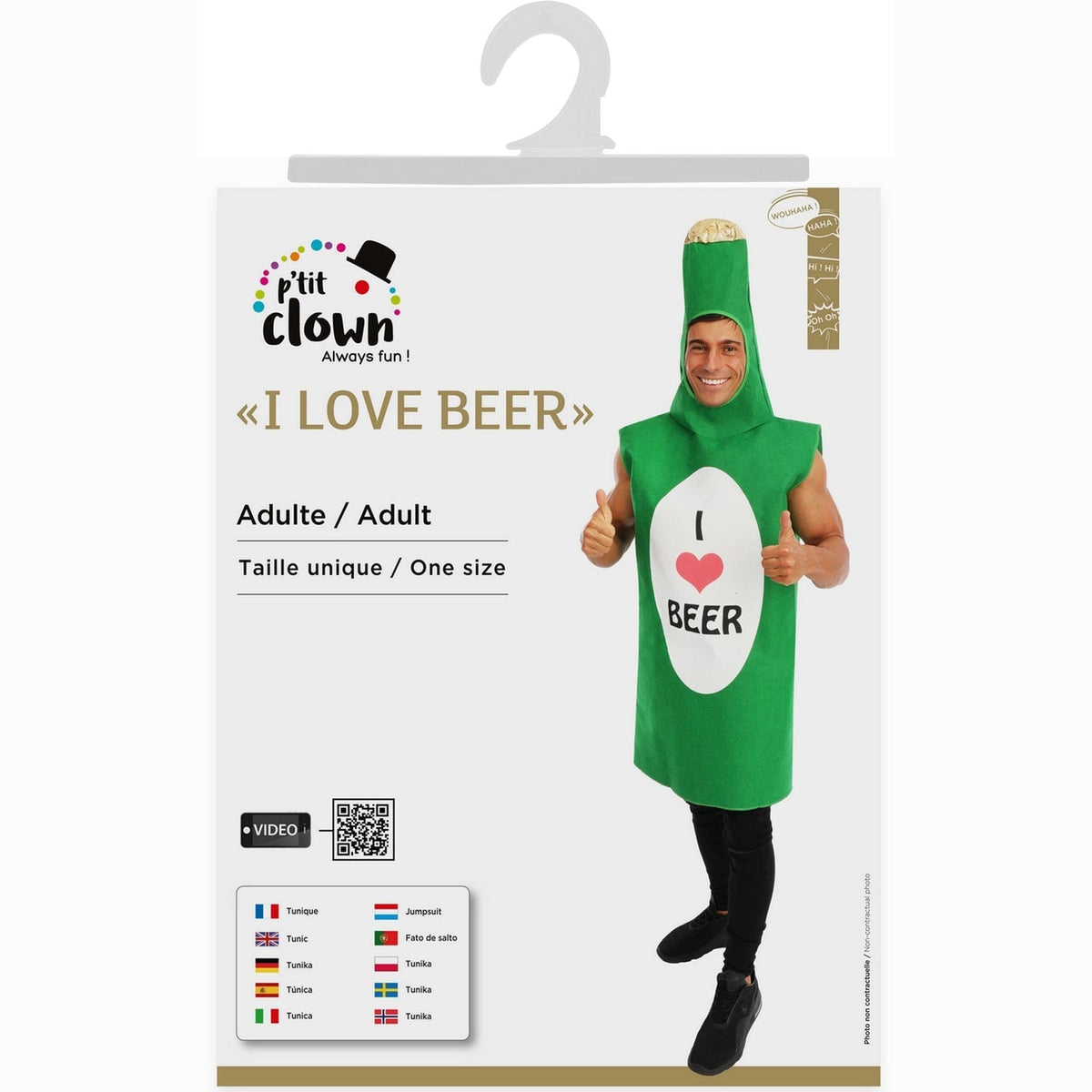 Costume de bouteille de bière « I love beer », adulte — vue 4