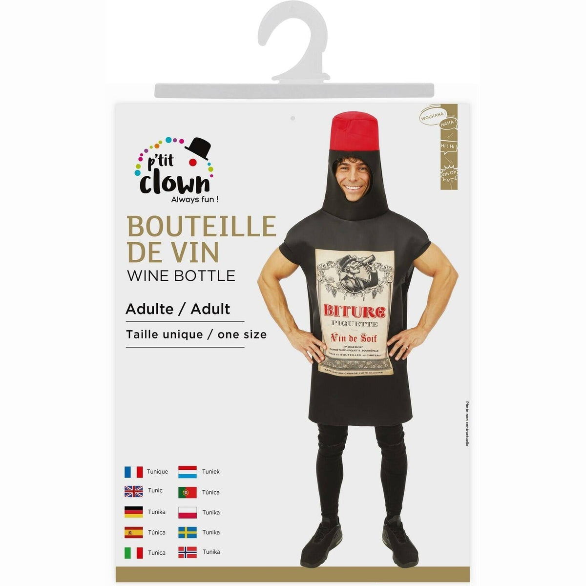 Costume de bouteille de vin, adulte — vue 4