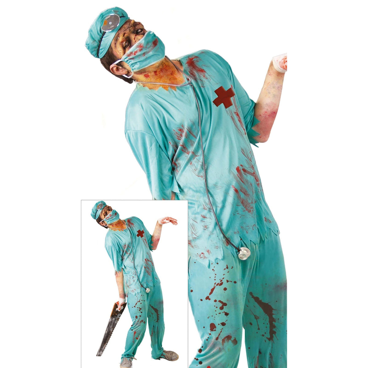 Costume de chirurgien zombie, adulte — vue 2