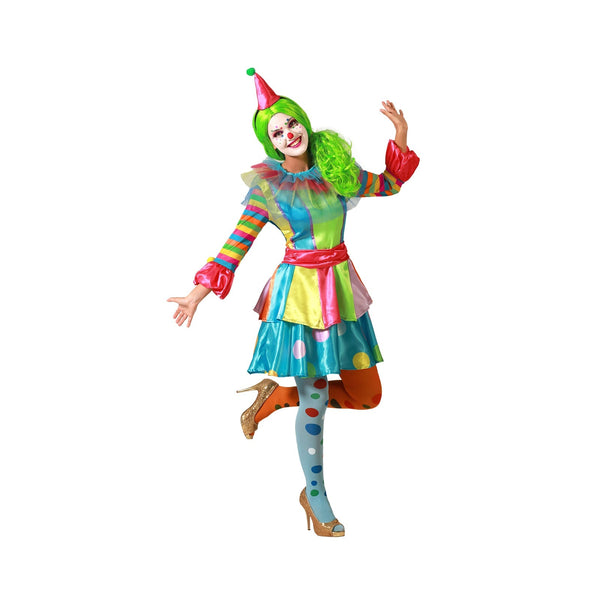 Costume de clown multicolore, femme