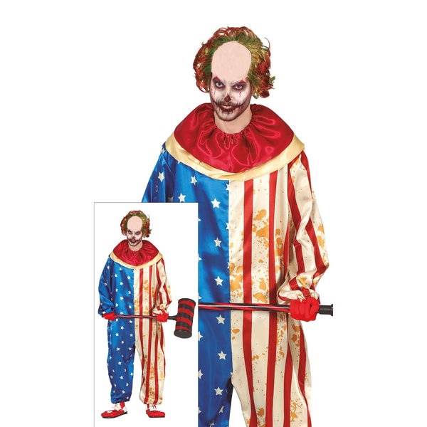 Costume de clown patriote, adulte