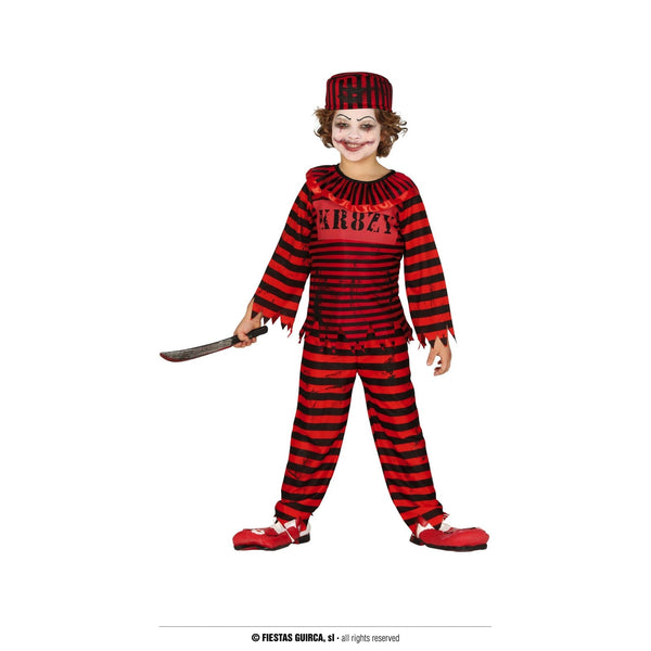 Costume de clown psychopathe rayé, enfant