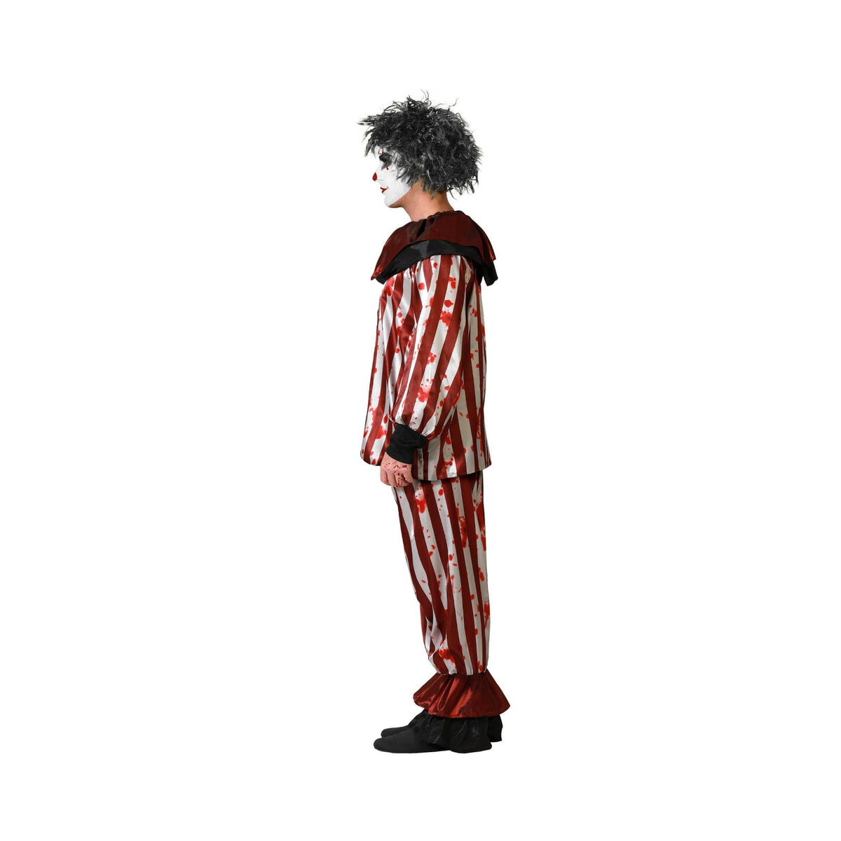 Costume de clown rayé rouge ensanglanté, homme — vue 2