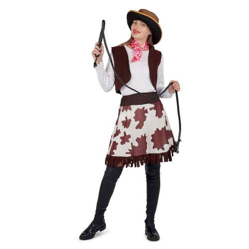 Costume de cowgirl à gilet vache, femme
