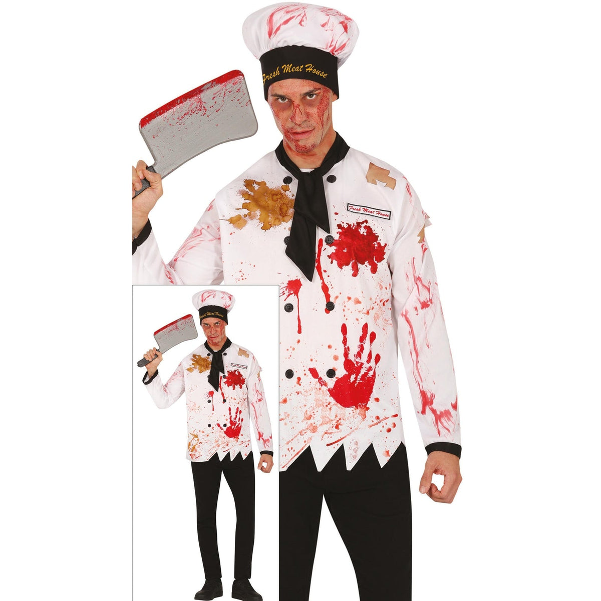 Costume de cuisinier cannibale, adulte