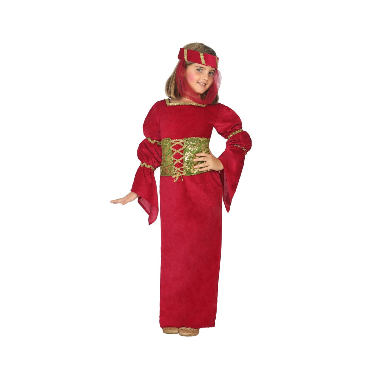 Costume de damoiselle médiévale bordeaux, fille