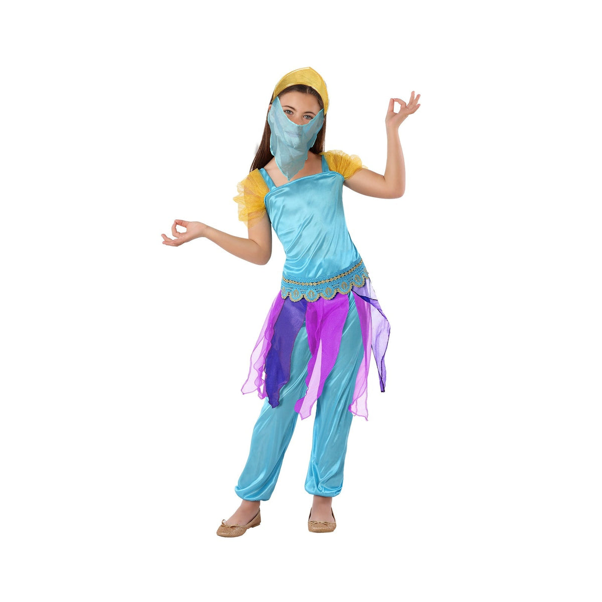 Costume de danseuse orientale turquoise, fille