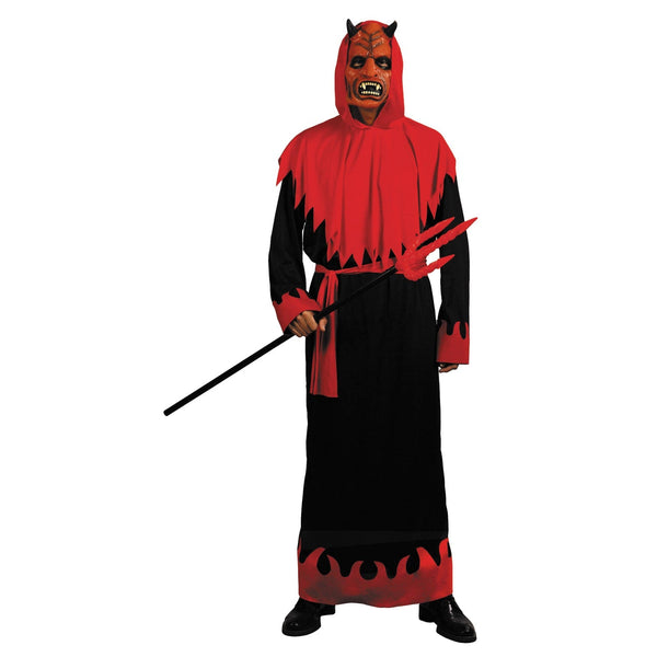 Costume de diable à capuche avec masque, adulte