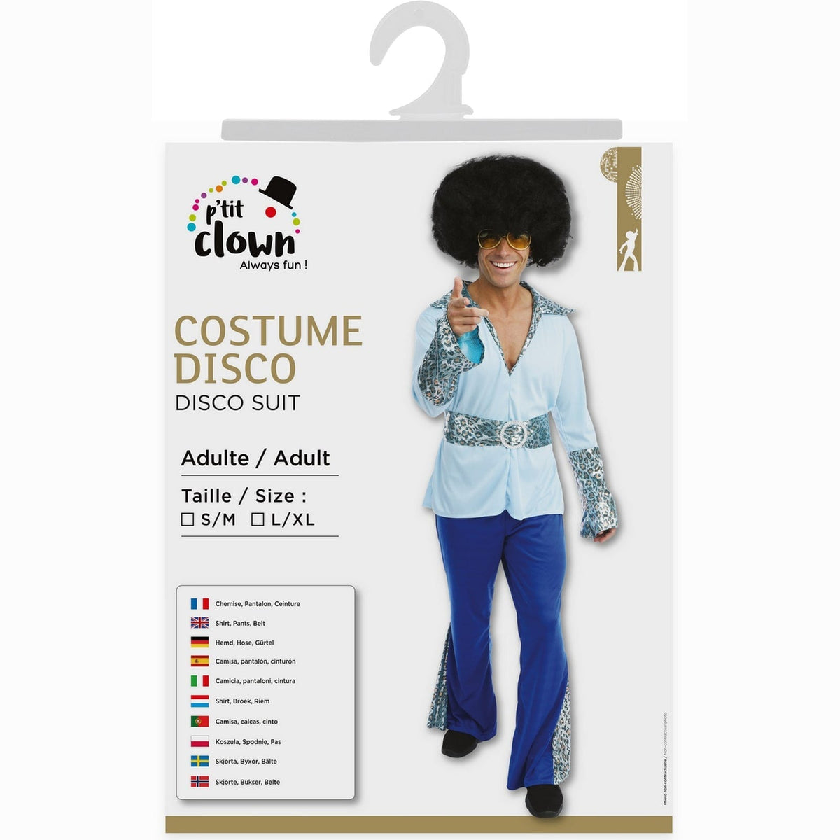 Costume disco bleu, homme — vue 4