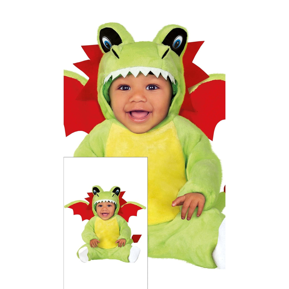 Costume de dragon vert, bébé