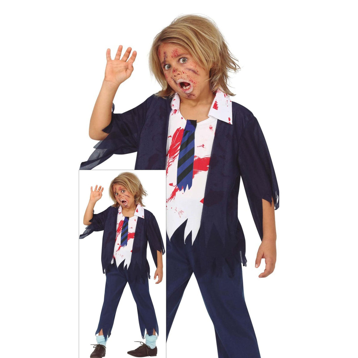 Costume d'écolier zombie, enfant — vue 2