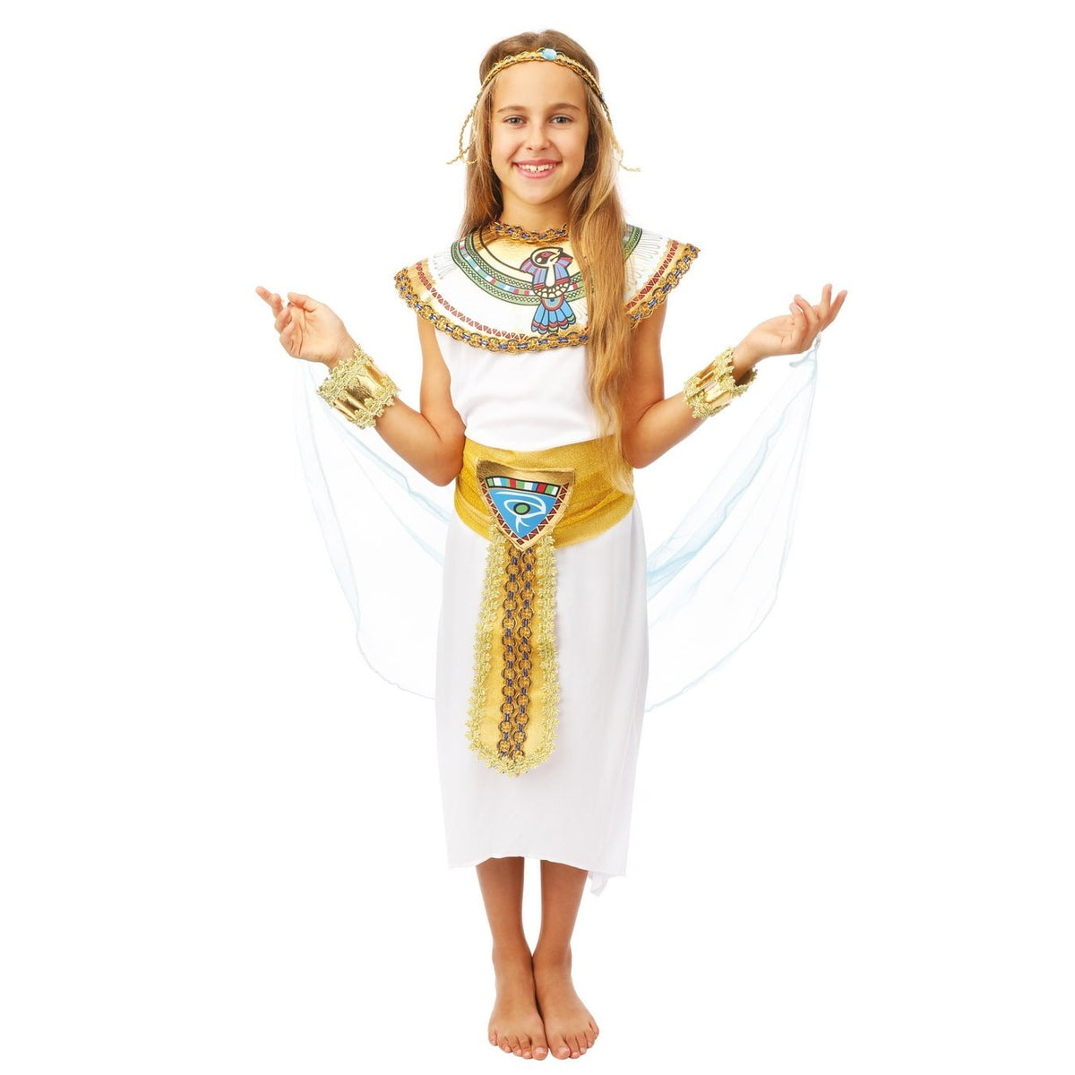 Costume d'Égyptienne blanc et or, fille