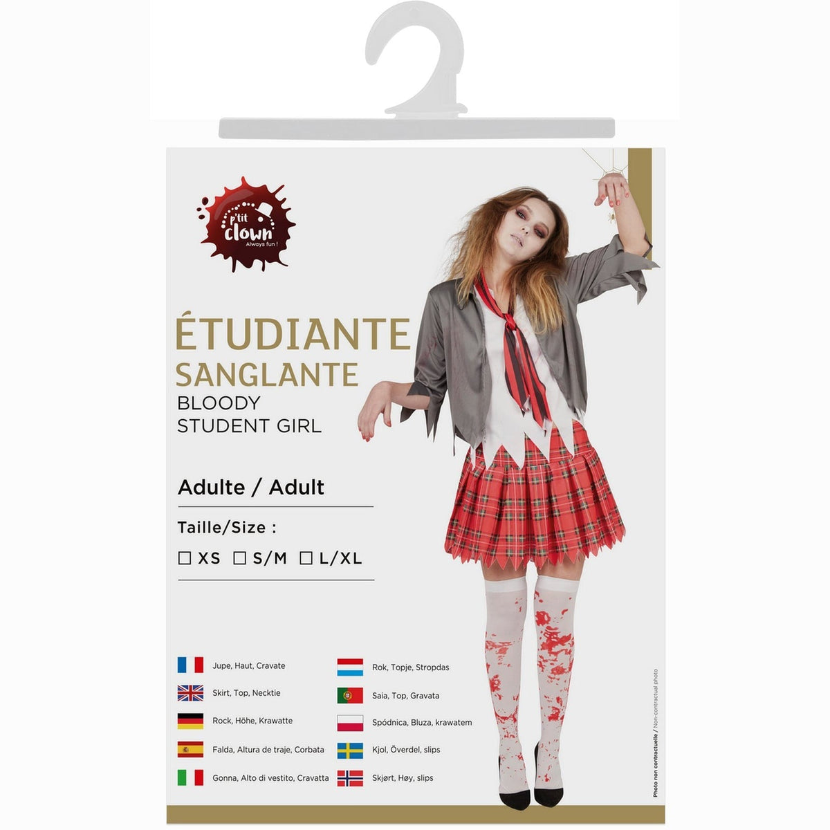 Costume d'étudiante sanglante, femme — vue 4