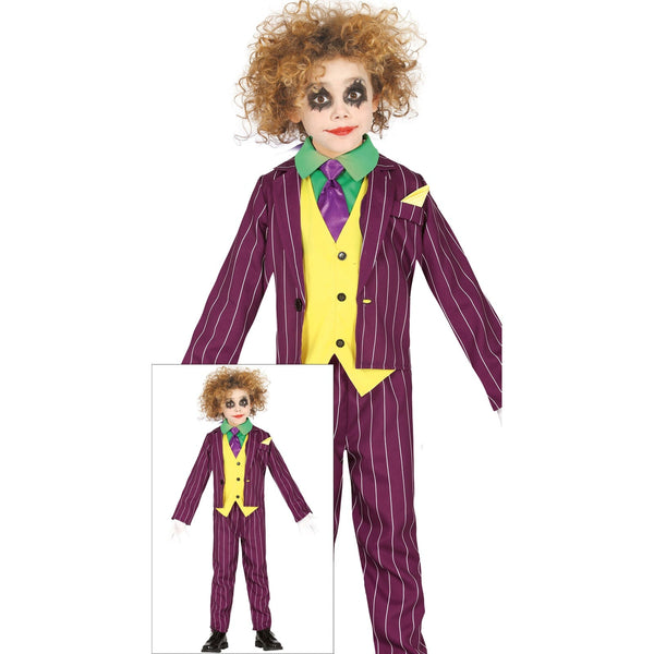 Costume de farceur rayé violet, enfant