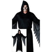 Costume de faucheuse à capuche noire, adulte — vue 2