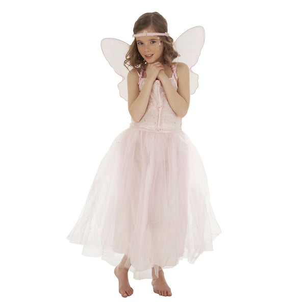 Costume de fée rose avec ailes, fille