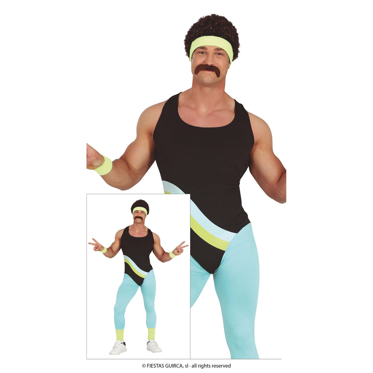 Costume de fitness années 80, homme