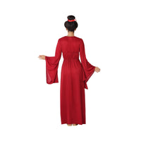Costume de geisha à kimono fleuri bleu, femme — vue 2