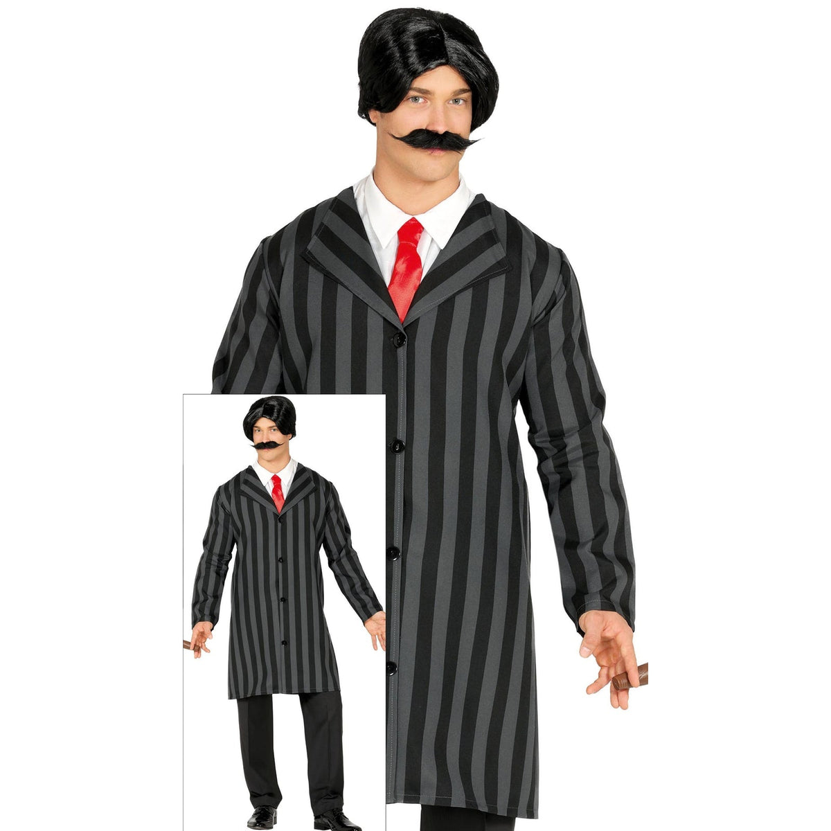 Costume de gentleman gothique rayé, adulte — vue 2
