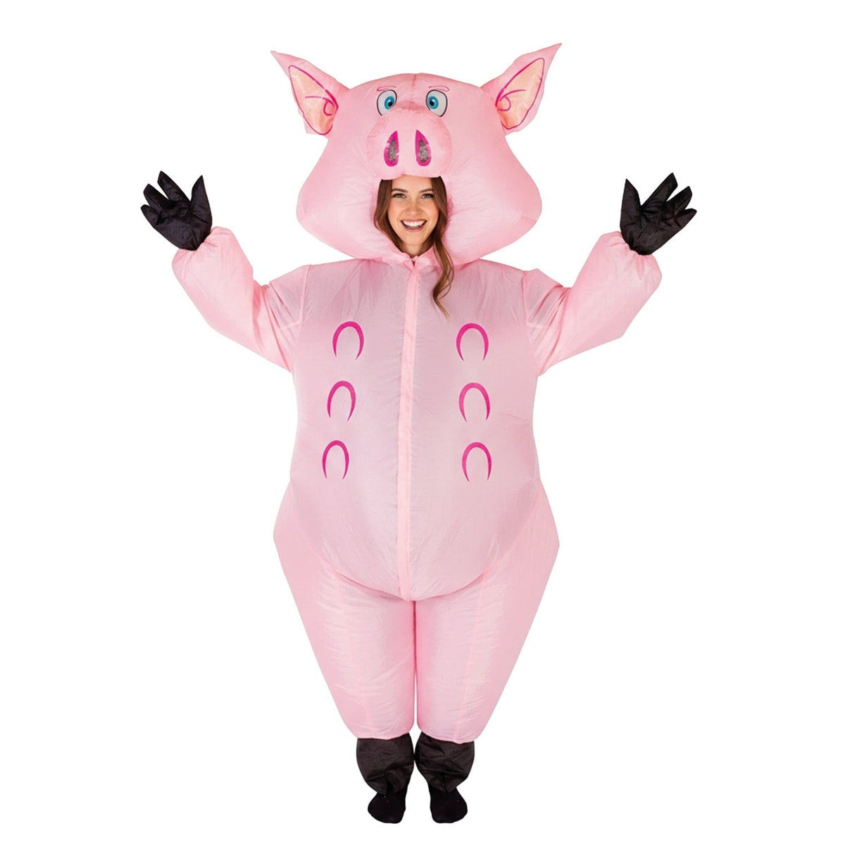 Costume gonflable cochon rose, adulte