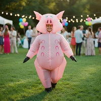Costume gonflable cochon rose, adulte — vue 2
