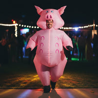 Costume gonflable cochon rose, adulte — vue 4