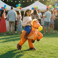 Costume gonflable cowboy sur son cheval, enfant — vue 2