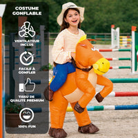 Costume gonflable cowboy sur son cheval, enfant — vue 3