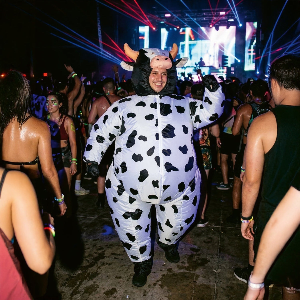Costume gonflable vache, adulte — vue 4